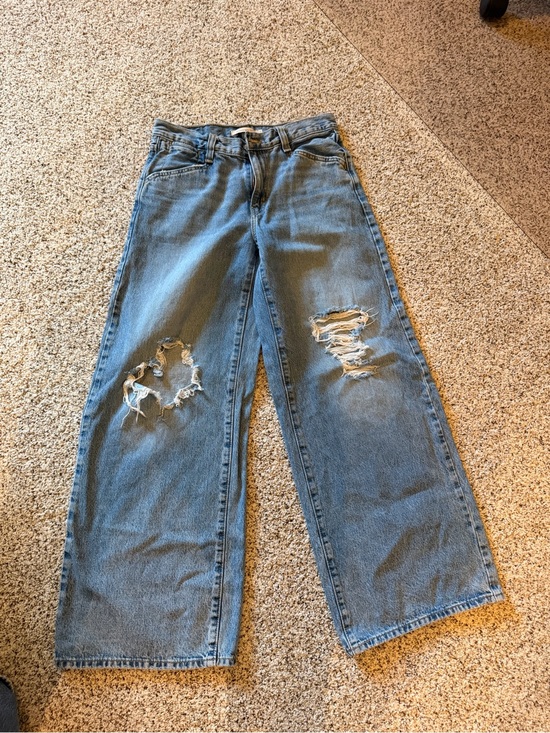 Levi's Denim - ‘94 baggy wide leg Levi’s Women's Distressed Wide-Leg Jeans - Blue